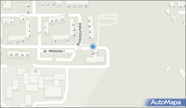 Głogów, Plac Mieszka I, 11, mapa Głogów