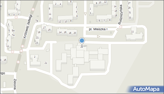 Głogów, Plac Mieszka I, 22, mapa Głogów