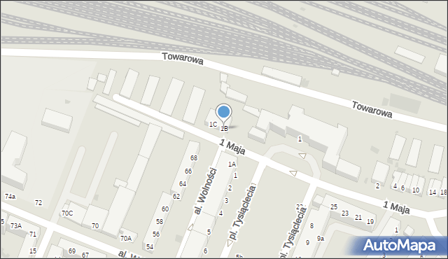Głogów, Plac Tysiąclecia, 1B, mapa Głogów