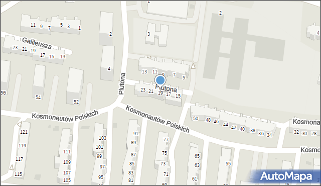Głogów, Plutona, 19, mapa Głogów