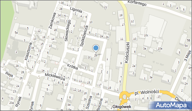 Głogówek, Plac Miarki Karola, 2d, mapa Głogówek