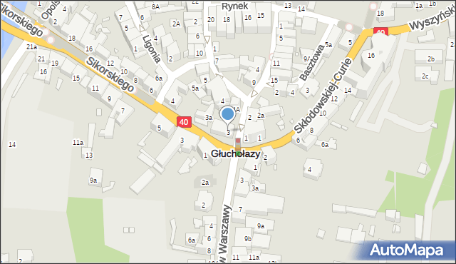 Głuchołazy, Plac Basztowy, 3, mapa Głuchołazy