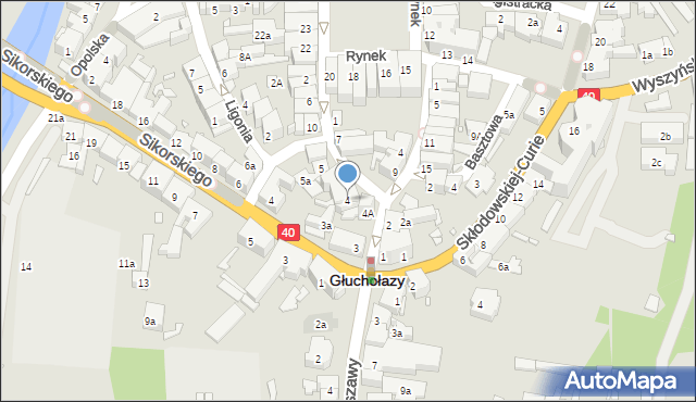 Głuchołazy, Plac Basztowy, 4, mapa Głuchołazy