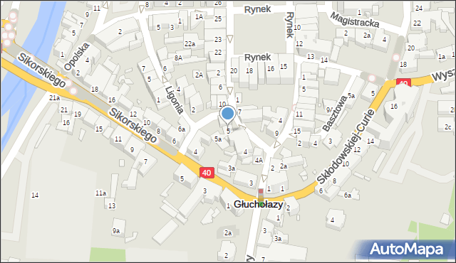 Głuchołazy, Plac Basztowy, 5, mapa Głuchołazy