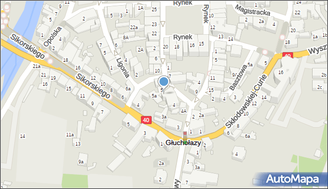 Głuchołazy, Plac Basztowy, 5b, mapa Głuchołazy