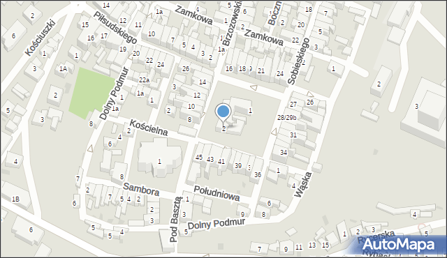 Gniew, Plac Grunwaldzki, 2, mapa Gniew