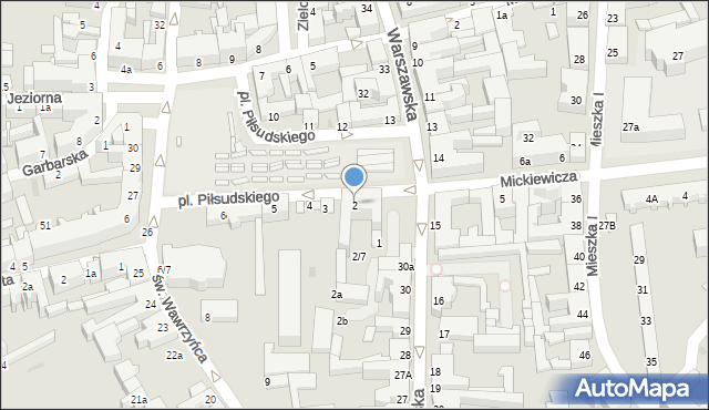 Gniezno, Plac Piłsudskiego Józefa, marsz., 2, mapa Gniezna