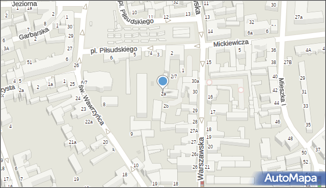 Gniezno, Plac Piłsudskiego Józefa, marsz., 2a, mapa Gniezna