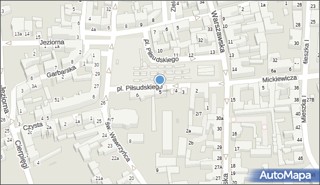 Gniezno, Plac Piłsudskiego Józefa, marsz., 5, mapa Gniezna