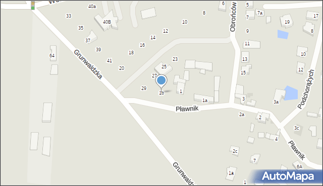 Gniezno, Pławnik, 1b, mapa Gniezna