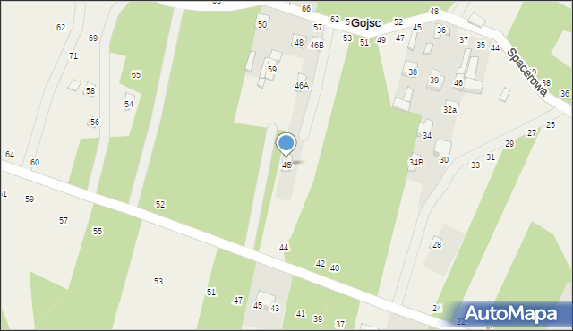 Gojsc, Płaczkowska, 46, mapa Gojsc