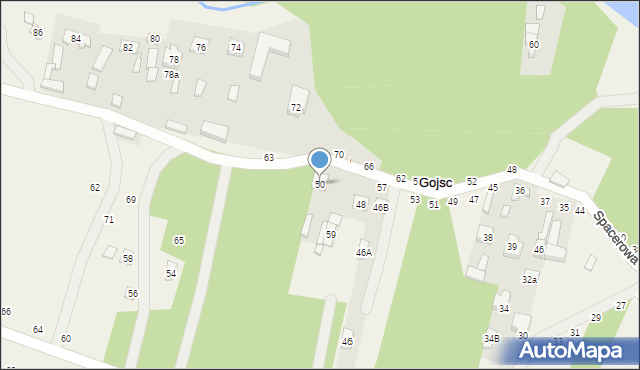 Gojsc, Płaczkowska, 50, mapa Gojsc