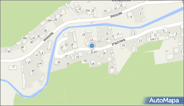 Golczowice, Plażowa, 27, mapa Golczowice