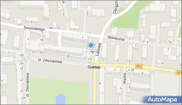 Gołdap, Plac Zwycięstwa, 17B, mapa Gołdap