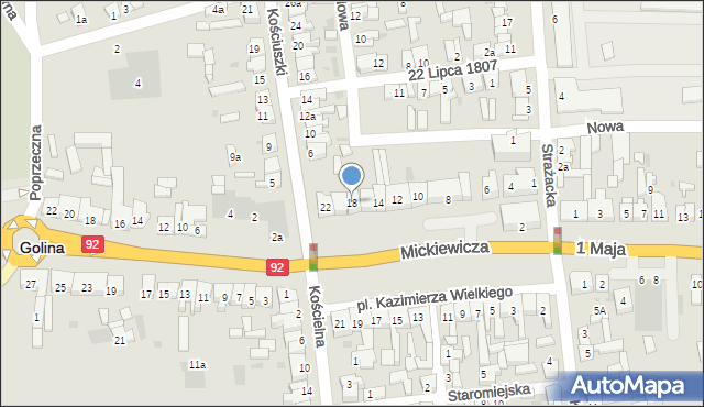Golina, Plac Kazimierza Wielkiego, 18, mapa Golina