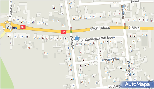 Golina, Plac Kazimierza Wielkiego, 21, mapa Golina