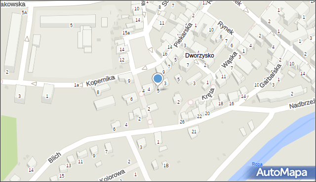 Gorlice, Plac Dworzysko, 5, mapa Gorlic