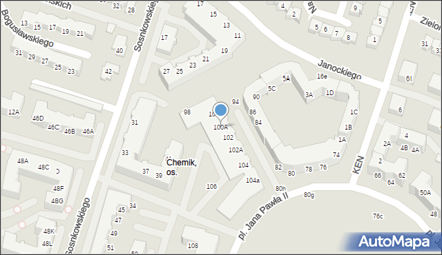 Gorzów Wielkopolski, Plac Jana Pawła II, 100A, mapa Gorzów Wielkopolski