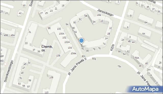 Gorzów Wielkopolski, Plac Jana Pawła II, 82j, mapa Gorzów Wielkopolski