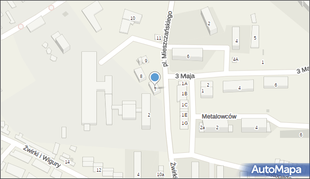 Gorzyce, Plac Mieszczańskiego Erazma, 7, mapa Gorzyce