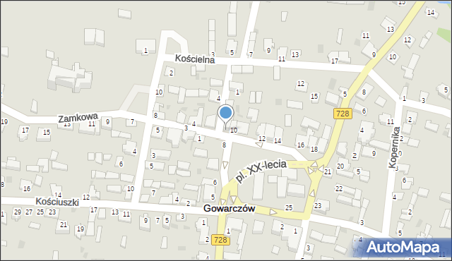 Gowarczów, Plac XX-lecia, 9, mapa Gowarczów