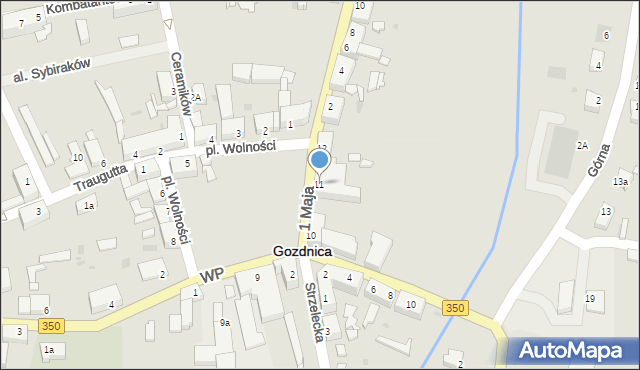 Gozdnica, Plac Wolności, 11, mapa Gozdnica