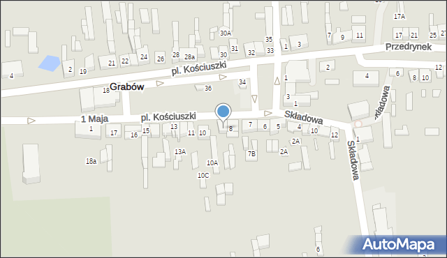 Grabów, Plac Kościuszki Tadeusza, gen., 9, mapa Grabów