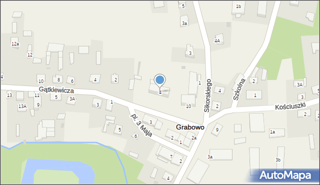 Grabowo, Plac 3 Maja, 4, mapa Grabowo
