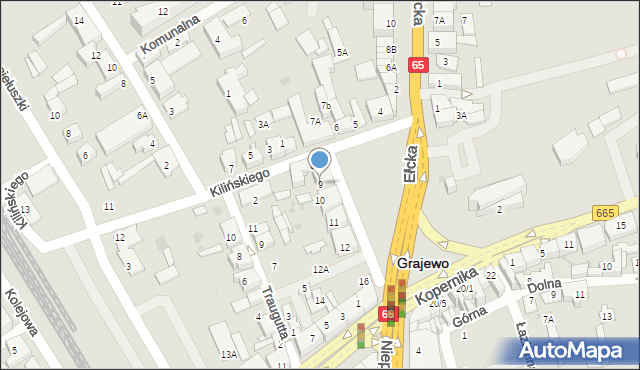 Grajewo, Plac Niepodległości, 9, mapa Grajewo