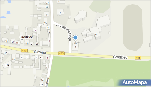 Grodziec, Plac Dąbrowskiego Bronisława, ks. abp., 6a, mapa Grodziec