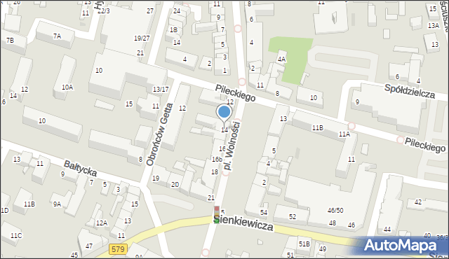 Grodzisk Mazowiecki, Plac Wolności, 14, mapa Grodzisk Mazowiecki