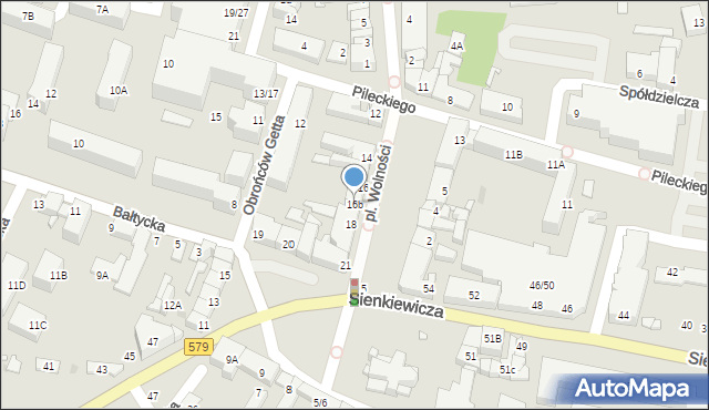 Grodzisk Mazowiecki, Plac Wolności, 16b, mapa Grodzisk Mazowiecki