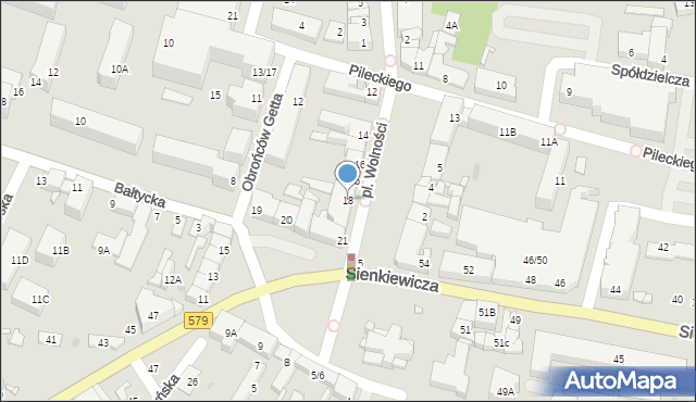 Grodzisk Mazowiecki, Plac Wolności, 18, mapa Grodzisk Mazowiecki