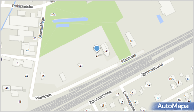 Grodzisk Mazowiecki, Plantowa, 42, mapa Grodzisk Mazowiecki