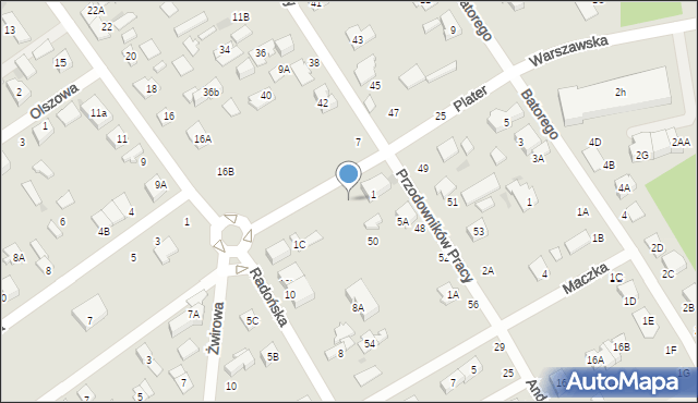 Grodzisk Mazowiecki, Plater Emilii, 1a, mapa Grodzisk Mazowiecki