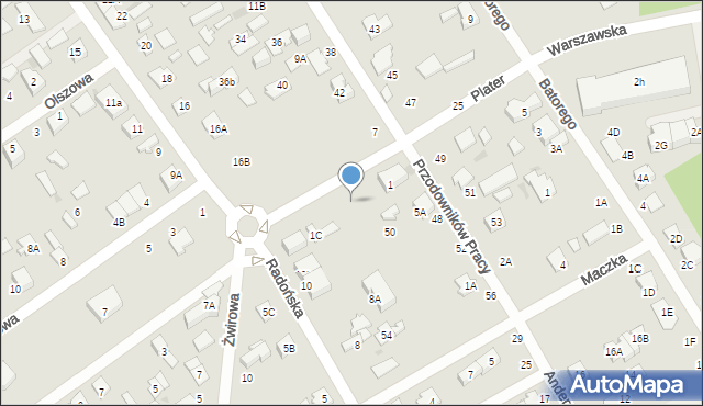 Grodzisk Mazowiecki, Plater Emilii, 1b, mapa Grodzisk Mazowiecki
