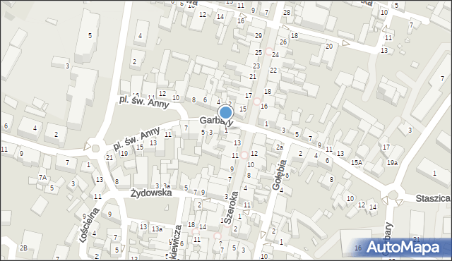 Grodzisk Wielkopolski, Plac św. Anny, 1, mapa Grodzisk Wielkopolski
