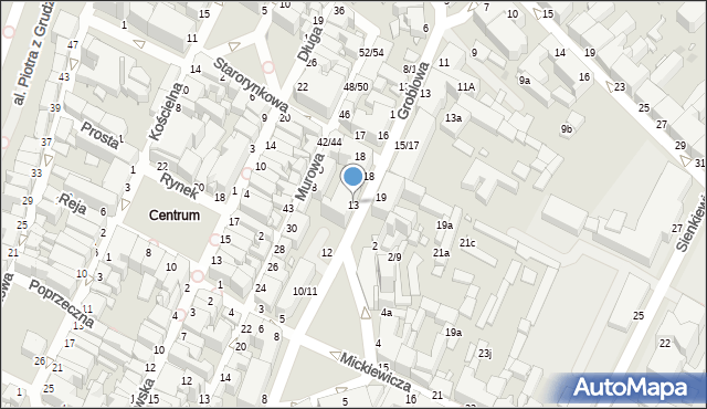 Grudziądz, Plac Niepodległości, 13, mapa Grudziądza