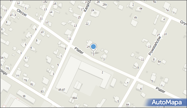 Grudziądz, Plater Emilii, 1, mapa Grudziądza