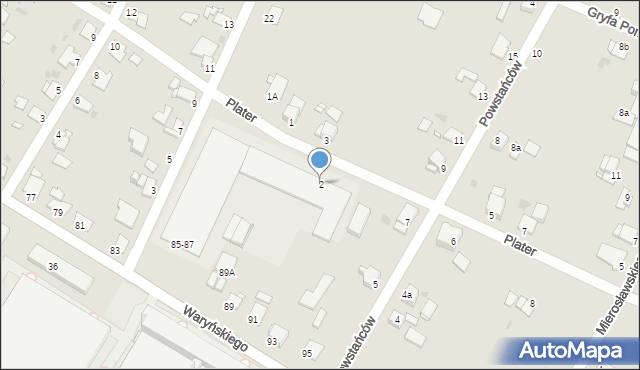 Grudziądz, Plater Emilii, 2, mapa Grudziądza