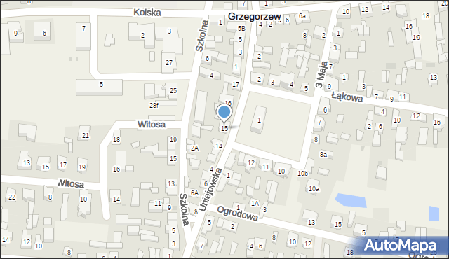 Grzegorzew, Plac Tysiąclecia Państwa Polskiego, 15, mapa Grzegorzew