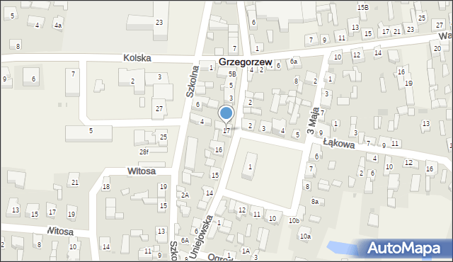 Grzegorzew, Plac Tysiąclecia Państwa Polskiego, 17, mapa Grzegorzew