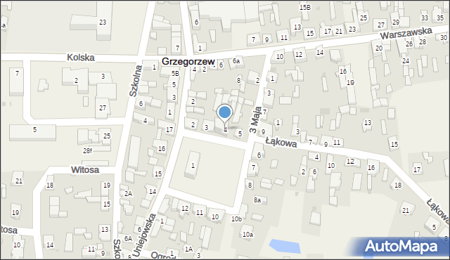 Grzegorzew, Plac Tysiąclecia Państwa Polskiego, 4, mapa Grzegorzew