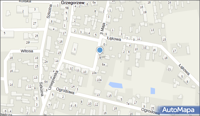 Grzegorzew, Plac Tysiąclecia Państwa Polskiego, 8, mapa Grzegorzew