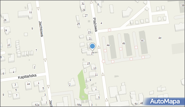 Grzybowo, Plażowa, 17, mapa Grzybowo