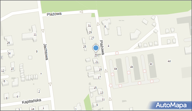 Grzybowo, Plażowa, 23, mapa Grzybowo
