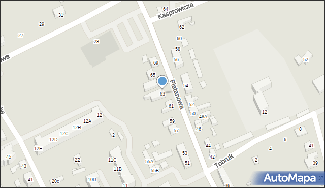 Gubin, Platanowa, 63, mapa Gubin