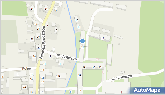 Henryków, Plac Cystersów, 11, mapa Henryków