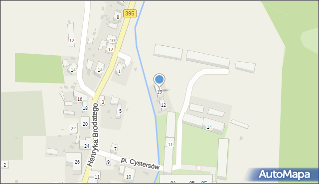 Henryków, Plac Cystersów, 13, mapa Henryków