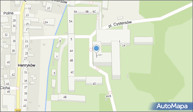 Henryków, Plac Cystersów, 2, mapa Henryków